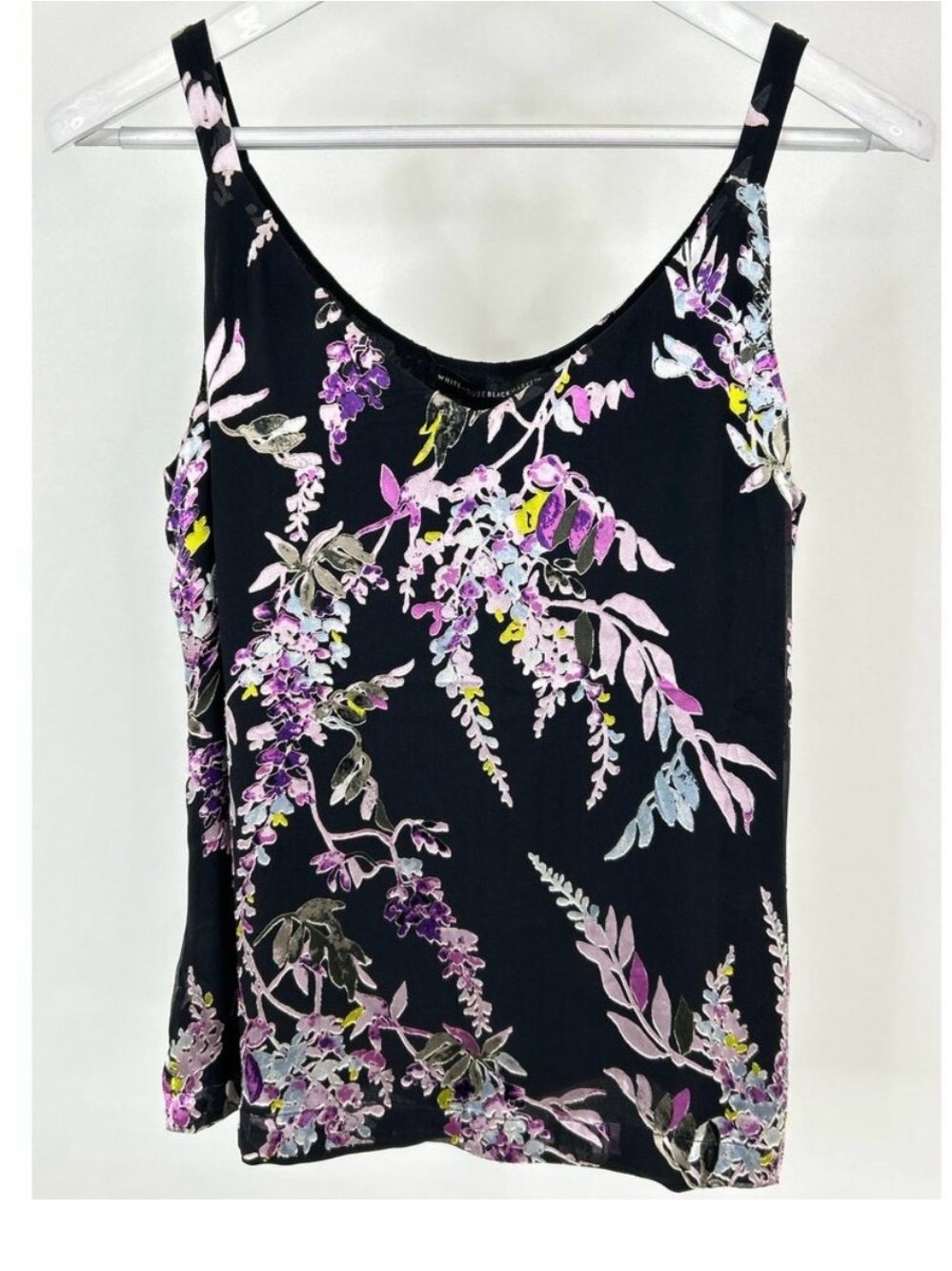 White House Black Market Satin Black Slip Tank Size S